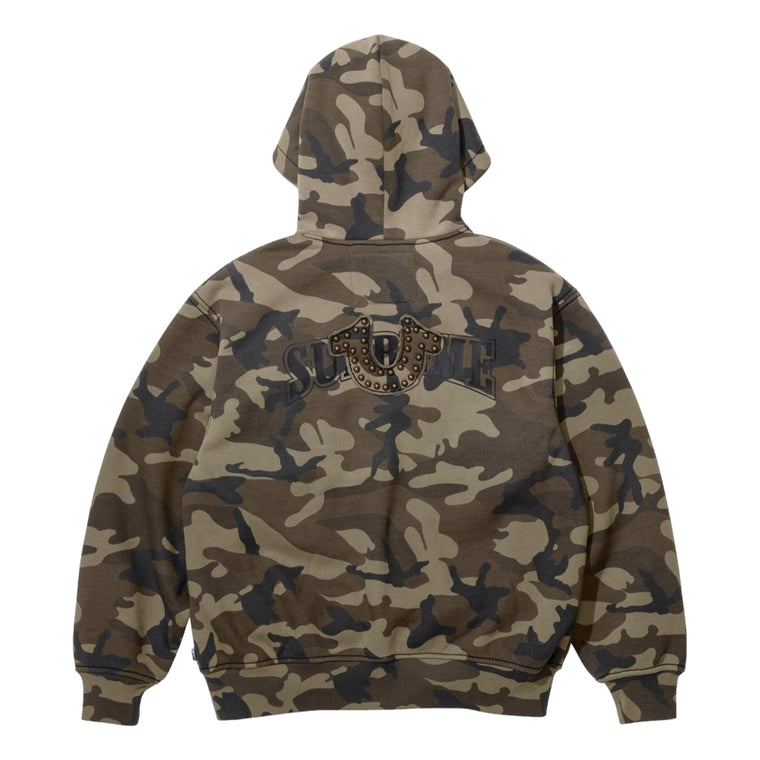 SUPREME TRUE RELIGION® ZIP UP HOODED SWEATSHIRT-BROWN CAMO