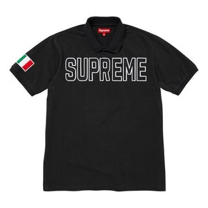 SUPREME TWILL APPLIQUE POLO-BLACK