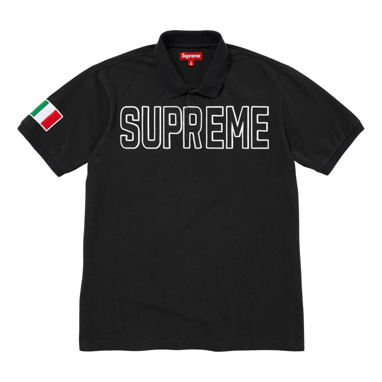 SUPREME TWILL APPLIQUE POLO-BLACK