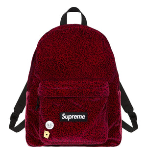 SUPREME VELVET BACKPACK-RED LEOPARD