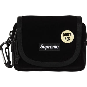 SUPREME VELVET MINI POUCH-BLACK