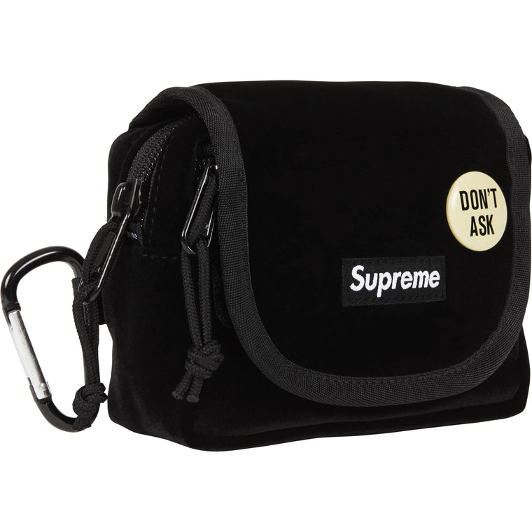 SUPREME VELVET MINI POUCH-BLACK