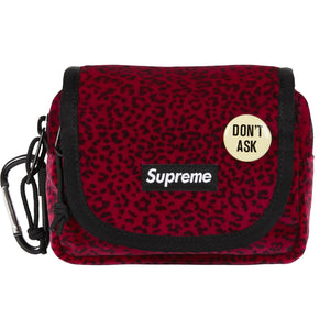SUPREME VELVET MINI POUCH-RED LEOPARD