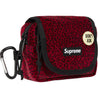 SUPREME VELVET MINI POUCH-RED LEOPARD