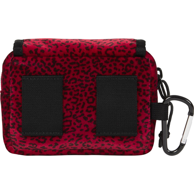 SUPREME VELVET MINI POUCH-RED LEOPARD
