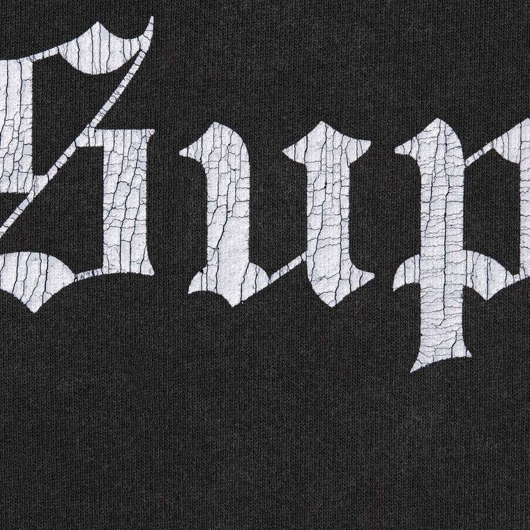 SUPREME WASHED OLD ENGLISH HOODED SWEATSHIRT-BLACK