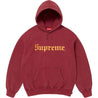 SUPREME WASHED OLD ENGLISH HOODED SWEATSHIRT-BURGUNDY