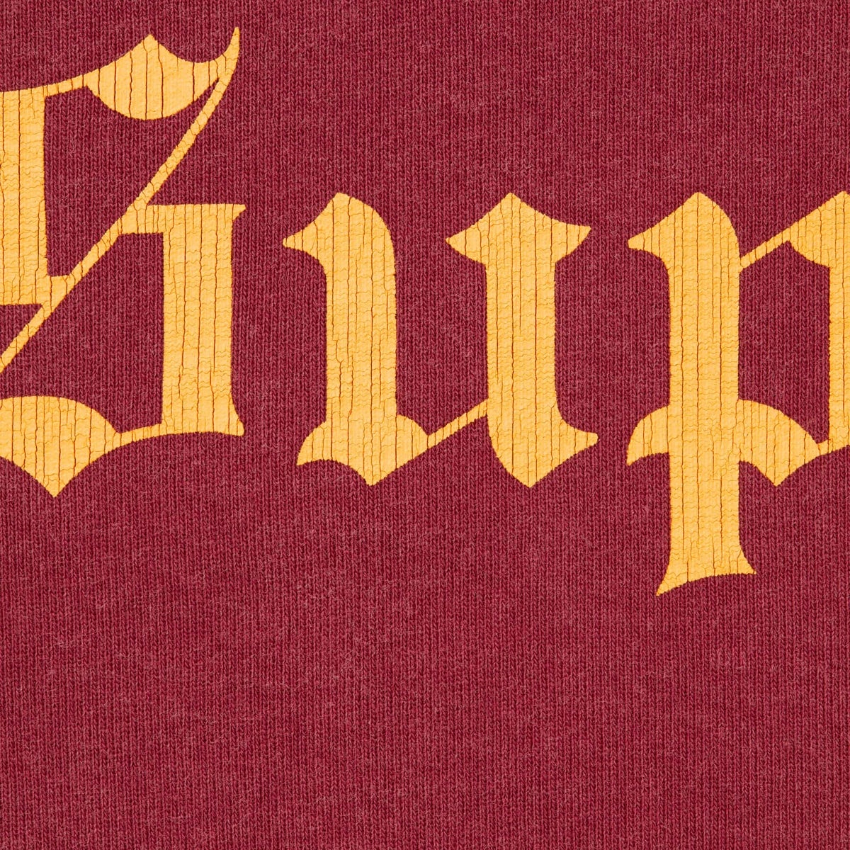 SUPREME WASHED OLD ENGLISH HOODED SWEATSHIRT-BURGUNDY