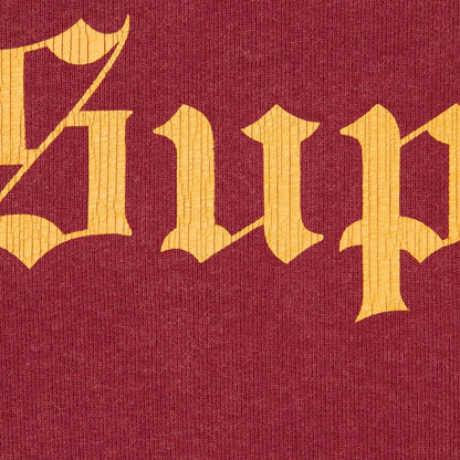 SUPREME WASHED OLD ENGLISH HOODED SWEATSHIRT-BURGUNDY