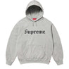 SUPREME WASHED OLD ENGLISH HOODED SWEATSHIRT-GREY