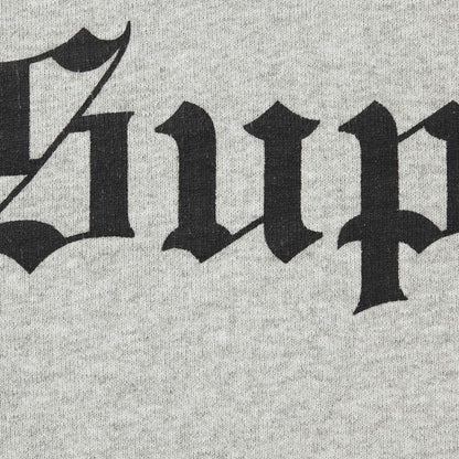 SUPREME WASHED OLD ENGLISH HOODED SWEATSHIRT-GREY