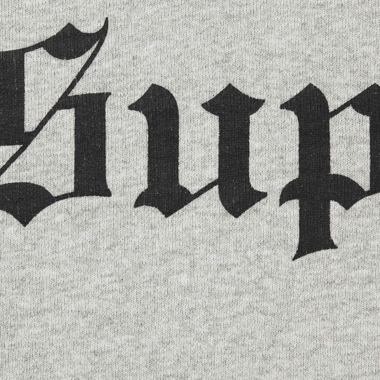 SUPREME WASHED OLD ENGLISH HOODED SWEATSHIRT-GREY