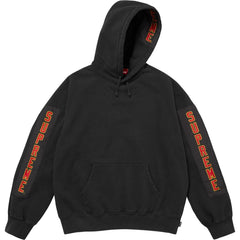SUPREME WOVEN PATCHES HOODED SWEATSHIRT-BLACK - Popcorn Store