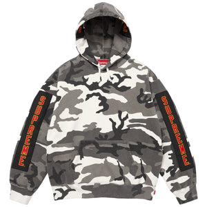 SUPREME WOVEN PATCHES HOODED SWEATSHIRT-SNOW CAMO