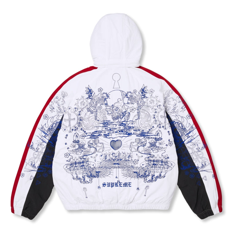 SUPREME AOI FLEECE LINED TRACK JACKET-WHITE