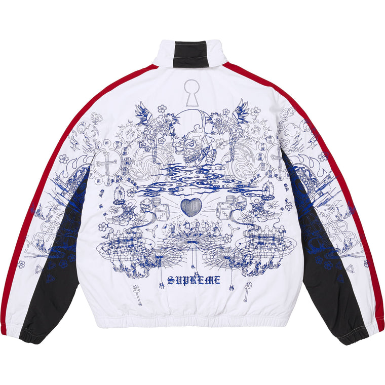 SUPREME AOI FLEECE LINED TRACK JACKET-WHITE
