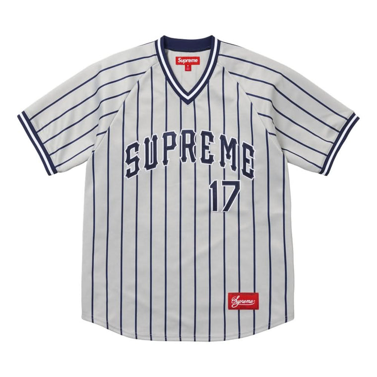 SUPREME BASEBALL JERSEY-GREY