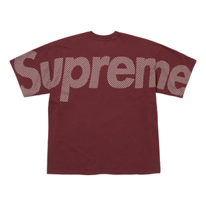 SUPREME CHECKERBOARD INTARSIA S/S TOP-BURGUNDY