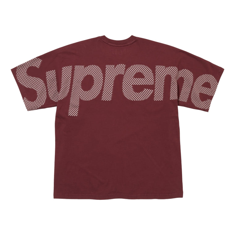 SUPREME CHECKERBOARD INTARSIA S/S TOP-BURGUNDY