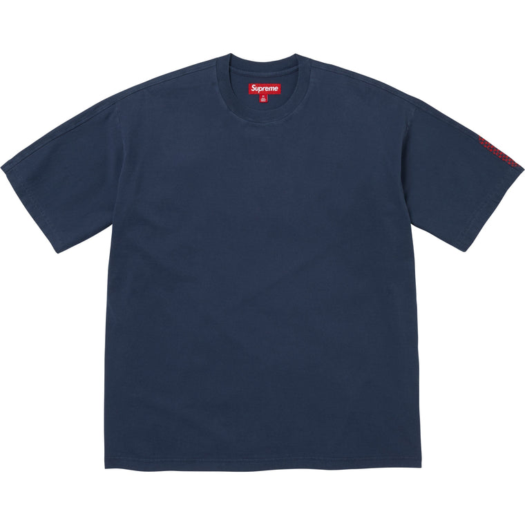 SUPREME CHECKERBOARD INTARSIA S/S TOP-NAVY