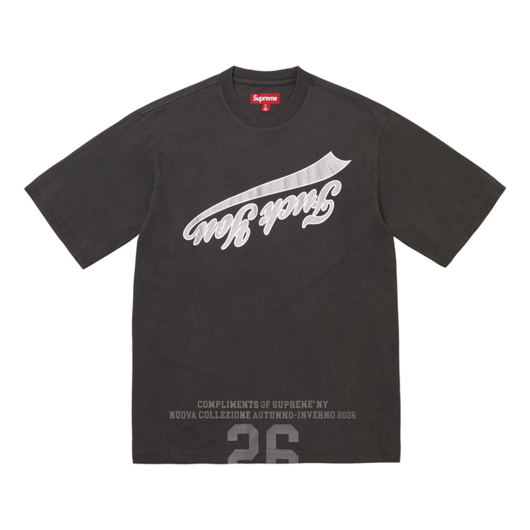 SUPREME CRACKED FLIPPED S/S TOP-BLACK