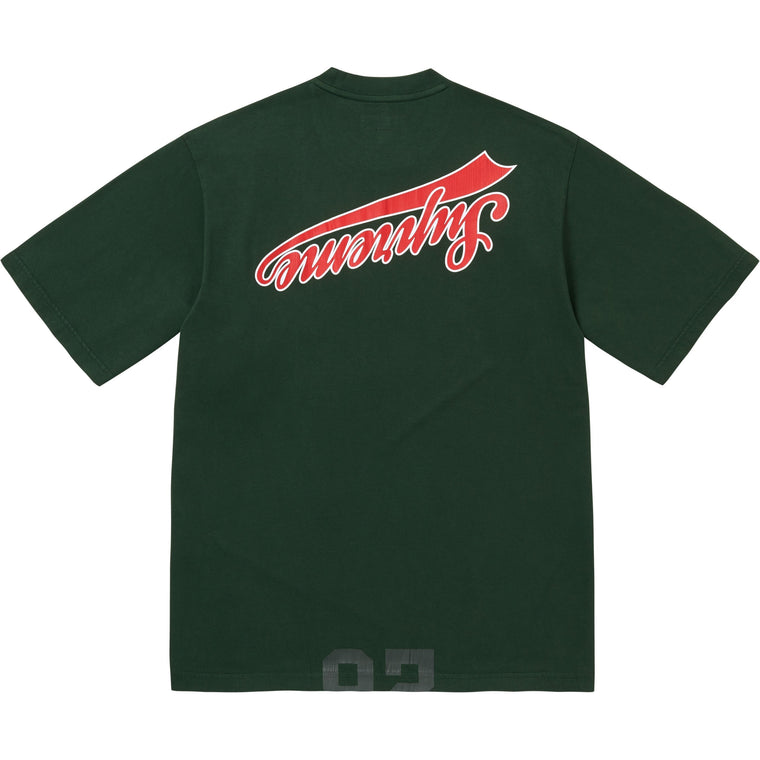 SUPREME CRACKED FLIPPED S/S TOP-DARK GREEN