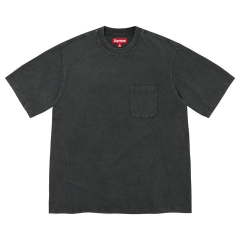 SUPREME CRACKED POCKET S/S TOP-BLACK
