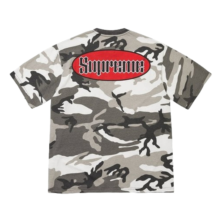 SUPREME CRACKED POCKET S/S TOP-WHITE CAMO