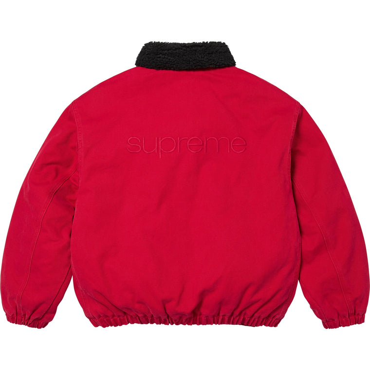 SUPREME FAUX SHEARLING LINED BOMBER JACKET-RED