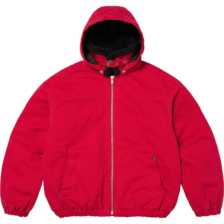 SUPREME FAUX SHEARLING LINED BOMBER JACKET-RED