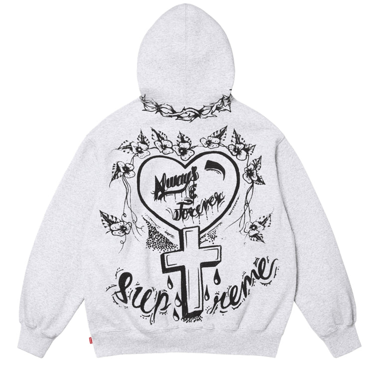 SUPREME FOREVER HOODED SWEATSHIRT-ASH GREY