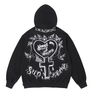 SUPREME FOREVER HOODED SWEATSHIRT-BLACK