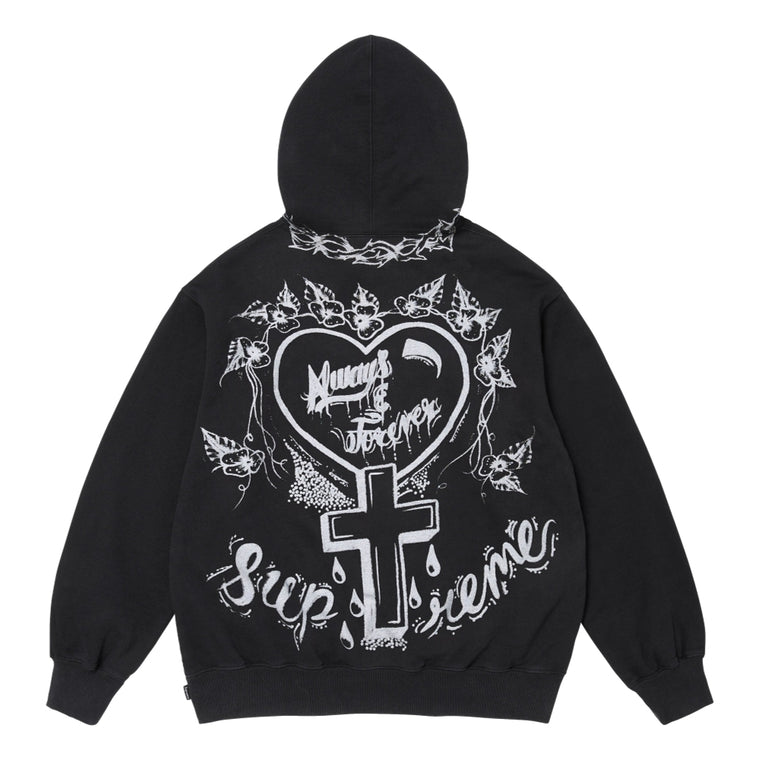 SUPREME FOREVER HOODED SWEATSHIRT-BLACK