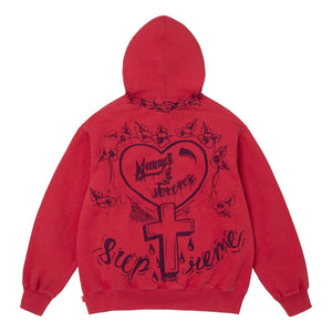SUPREME FOREVER HOODED SWEATSHIRT-RED
