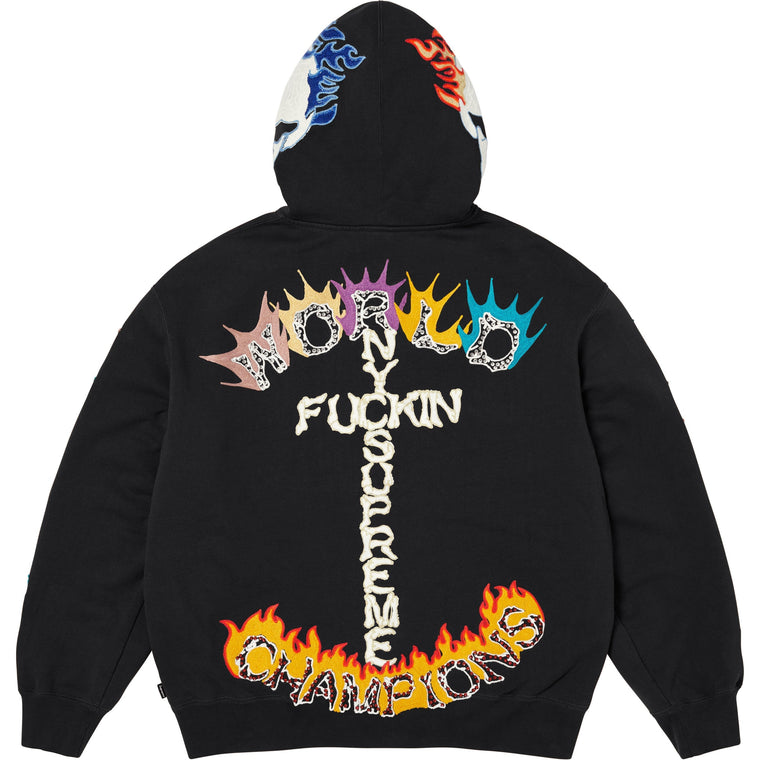 SUPREME FUCK YOU ZIP UP HOODED SWEATSHIRT-BLACK