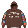 SUPREME FUCK YOU ZIP UP HOODED SWEATSHIRT-BROWN