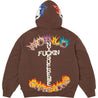 SUPREME FUCK YOU ZIP UP HOODED SWEATSHIRT-BROWN