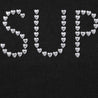 SUPREME HEARTS STUDDED S/S TOP-BLACK