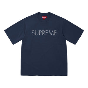 SUPREME HEARTS STUDDED S/S TOP-NAVY