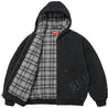 SUPREME LEATHER APPLIQUE HOODED WORK JACKET-BLACK