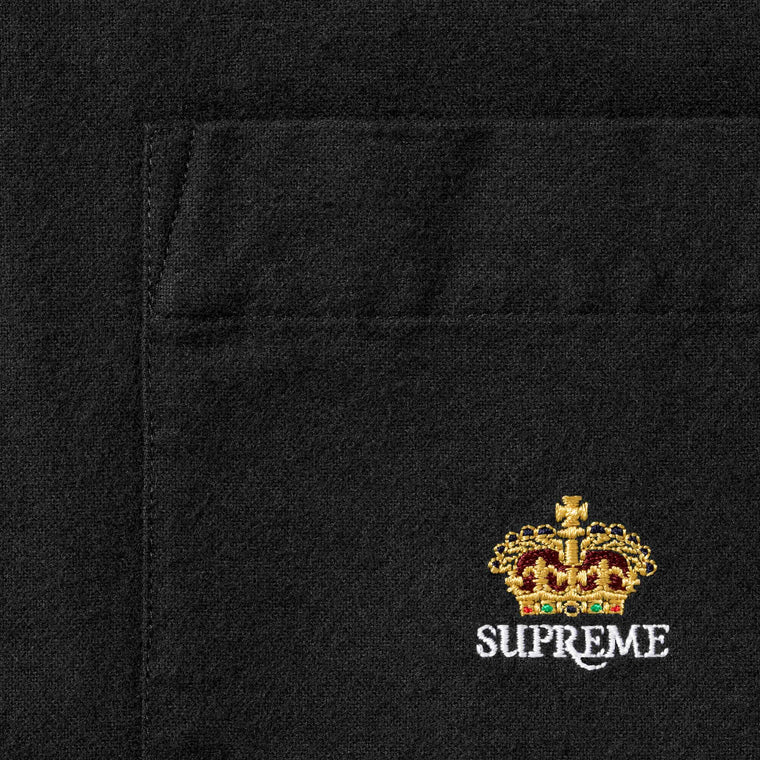 SUPREME LOOSE FIT FLANNEL OXFORD SHIRT-BLACK