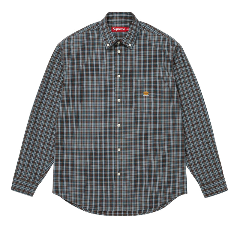 SUPREME MINI PLAID SHIRT-BROWN