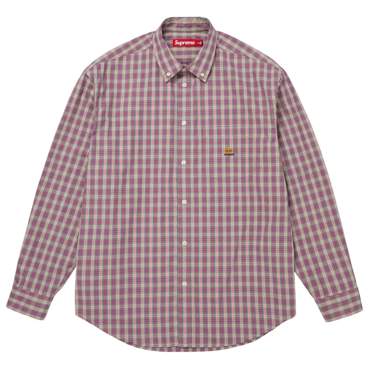 SUPREME MINI PLAID SHIRT-PINK