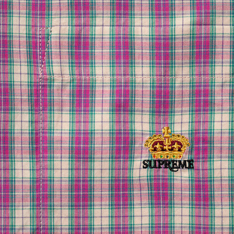 SUPREME MINI PLAID SHIRT-PINK