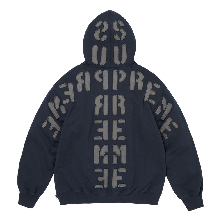 SUPREME MIRRORED APPLIQUE HOODED SWEATSHIRT-NAVY