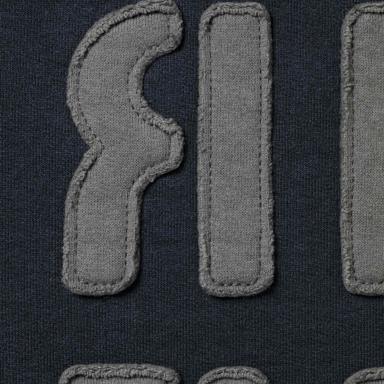SUPREME MIRRORED APPLIQUE HOODED SWEATSHIRT-NAVY