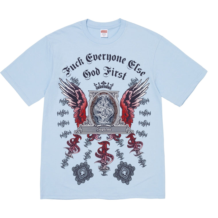 SUPREME MONEY TEE-LIGHT BLUE