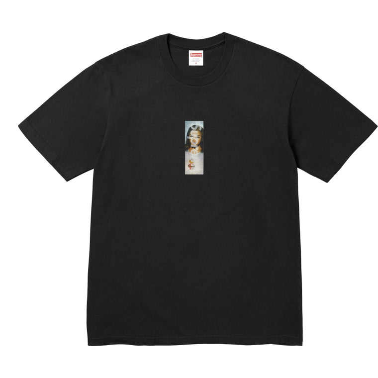 SUPREME PRAYER CARD BOX LOGO TEE-BLACK