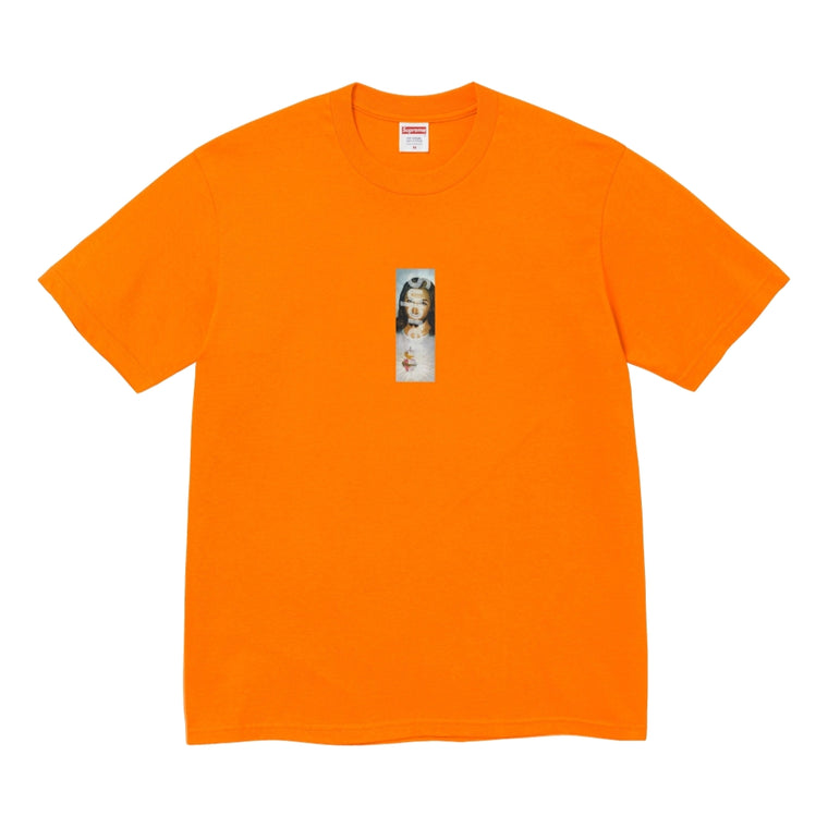 SUPREME PRAYER CARD BOX LOGO TEE-ORANGE