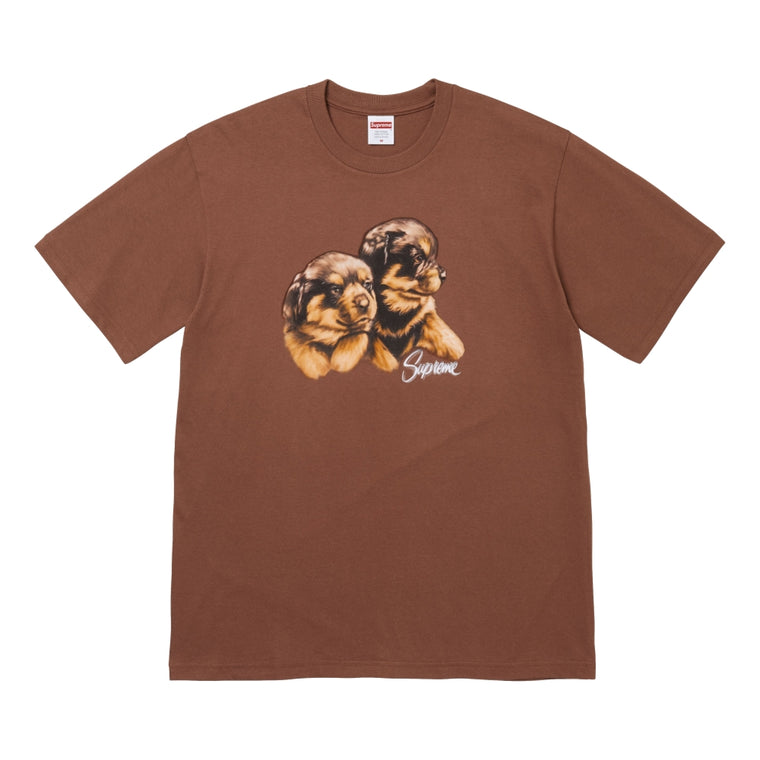 SUPREME PUPPIES TEE-BROWN